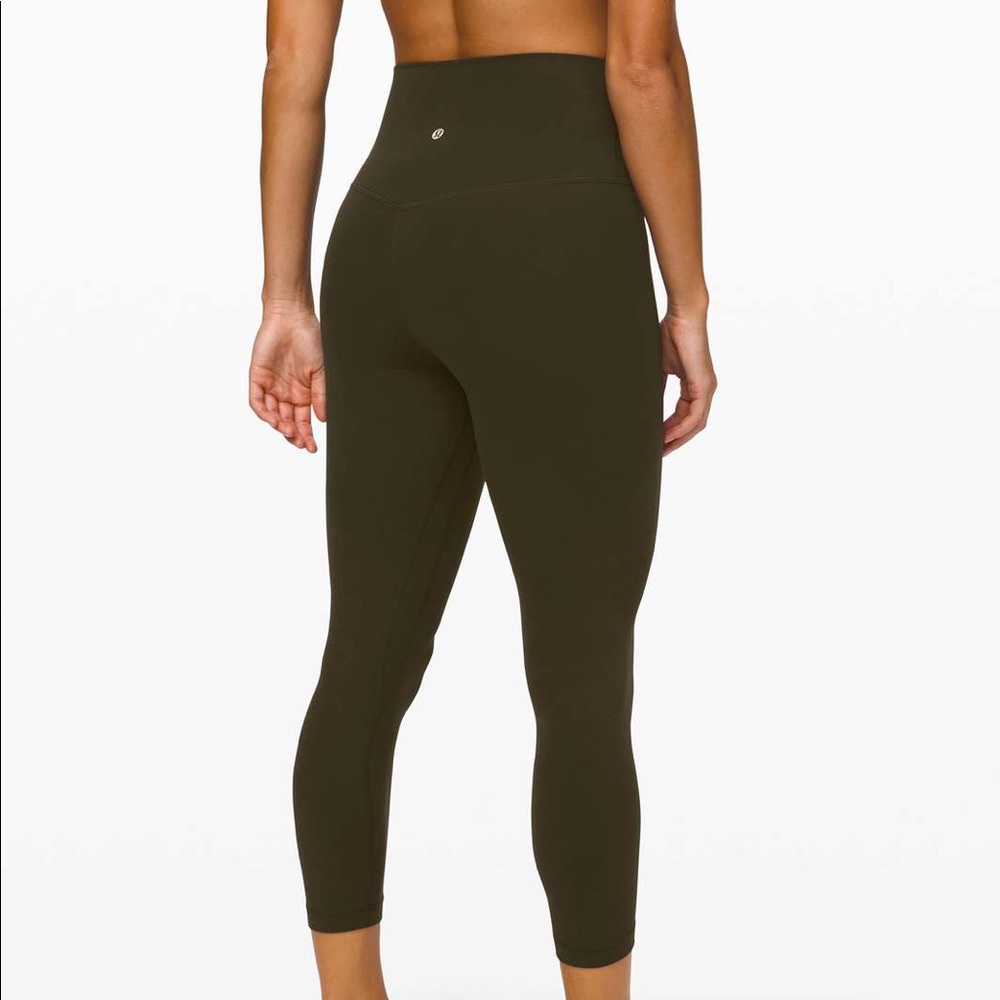 Lululemon 21 wunder under crop 21 leggings dark olive